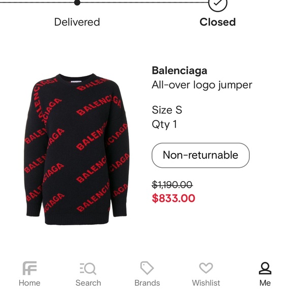 Balenciaga Jumper/Sweater in dark blue & red. Size: S. - Picture 12 of 12